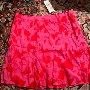 Vineyard Vines Pink & Red Abstract Mini Skirt